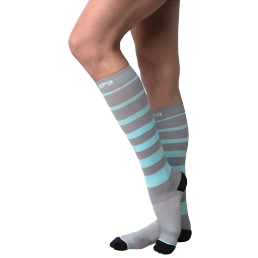 Capa Maternity Compression Socks-Teal Stripe 525x525